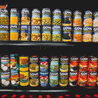 Items on a pantry shelf